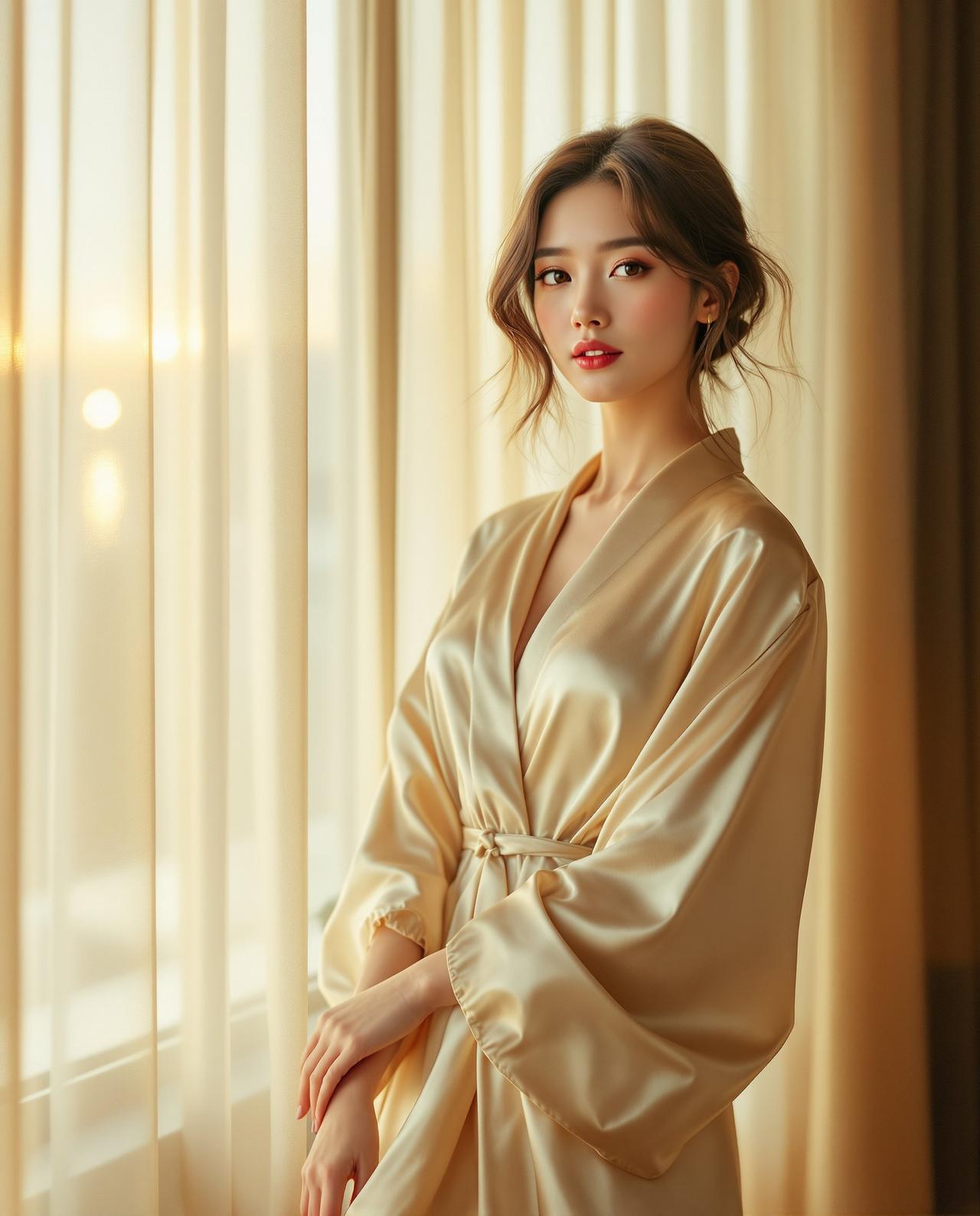福利姬图 - 浴袍 silk 丝滑系列